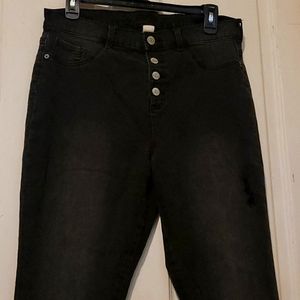 Justice Brand Black button up jeggings 20plus